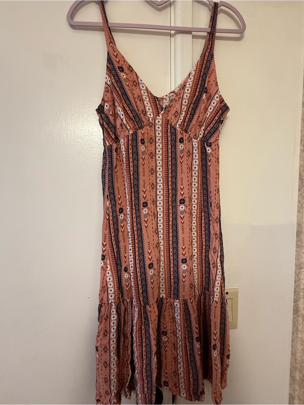 Liberty Love Dusty Rose Striped Floral Midi Dress